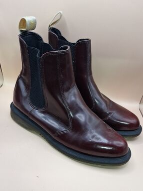 Dr. Martens Vegan Flora Chelsea Boots Cherry Red Women's Size 8